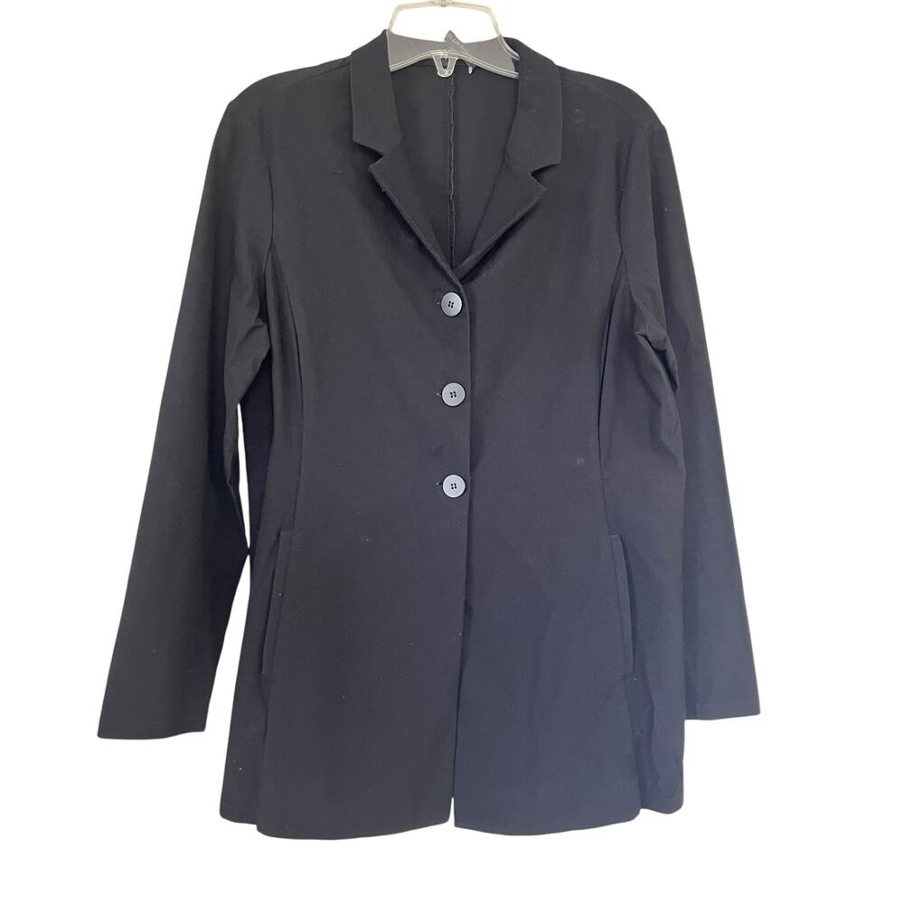 Eileen Fisher Black Single Breasted Viscose Blazer Jacket Women’s Size Medium
